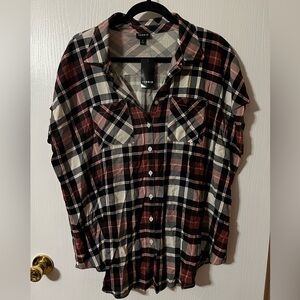 Torrid loose fit plaid challis top